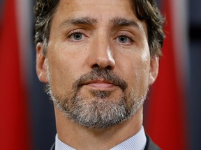 Prime Minister Justin Trudeau addresses the downing of Ukraine International Airlines Flight 752 and the deaths of 57 Canadians, at a news conference in Ottawa, on Jan. 11, 2020.