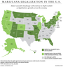 Cannabis is still not legal on a federal level in the United States, but is legalized for recreational use (for people 21 and older)  in 11 states, as well as the District of Columbia.