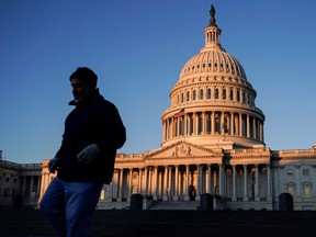 The sun rises on the U.S. Capitol in Washington, D.C.