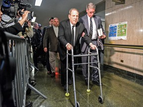 Harvey Weinstein walks to New York City criminal court on January 6, 2020.