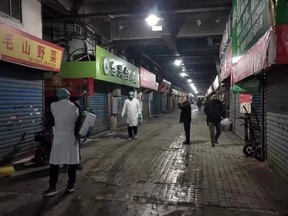Wuhan’s Huanan seafood market, where most of the mystery viral pneumonia cases have originated.