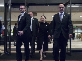 Meng Wanzhou, chief financial officer of Huawei, leaves B.C. Supreme Court in Vancouver, Thursday, January 23, 2020.