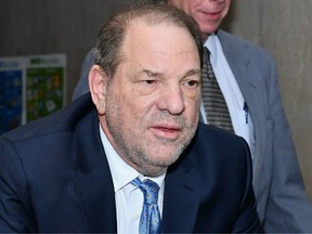 In this file photo taken on February 24, 2020 Harvey Weinstein arrives at the Manhattan Criminal Court, in New York City.