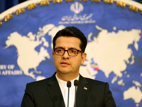 Abbas Mousavi, spokesman for Iran's Foreign Ministry, gives a press conference in the capital Tehran on May 28, 2019.