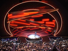 U.S. actor Utkarsh Ambudkar performs onstage during the 92nd Oscars at the Dolby Theatre in Hollywood, California on February 9, 2020.