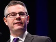 October 09, 2018 Derek Mackay, Scotland's Minister for Finance and the Constitution, and SNP MSP, speaks on the final day of the Scottish National Party (SNP) annual conference in Glasgow.