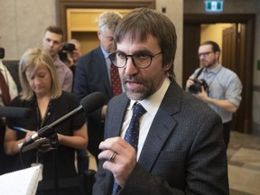 Minister of Canadian Heritage Steven Guilbeault speaks with the media in the Foyer of the House of Commons in Ottawa, Monday February 3, 2020.