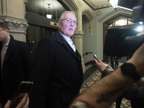 Public Safety and Emergency Preparedness Minister Bill Blair speaks with reporters before caucus in West block, Wednesday February 26, 2020 in Ottawa.
