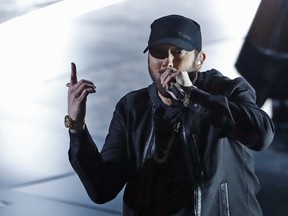 Eminem performs "Lose Yourself" at the 92nd Academy Awards in Hollywood, Los Angeles, California, U.S., February 9, 2020.