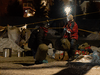 Protesters decamp at a railway blockade in St Lambert, Que., on Feb. 21, 2020.