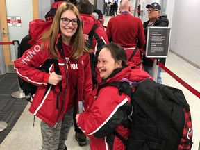 High school student Brianna Giguere, right, of Sudbury, Ont., will compete with the Ontario bowling team at the 2020 Special Olympics Canada Winter Games Feb. 25-29.