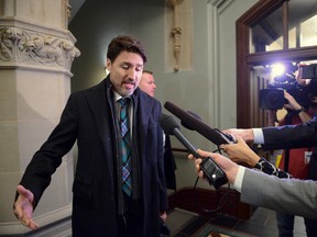 Prime Minister Justin Trudeau arrives at Parliament Hill to attend a cabinet meeting on Feb. 20.