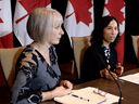 Health Minister Patty Hajdu, left, with Canada's Chief Public Health Officer Dr. Theresa Tam.