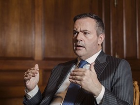 Alberta Premier Jason Kenney is shown during his year-end interview with