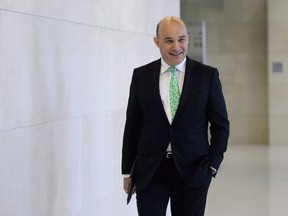 Jim Balsillie, Council of Canadian Innovators, arrives to appear as a witness at a Commons privacy and ethics committee in Ottawa on Thursday, May 10, 2018. An expert panel report says the Ontario government needs to do more to make sure the economic benefits of intellectual property produced in the province are captured.
