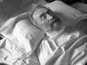 Mayor George Byron Lyon-Fellowes, born in 1815, on his deathbed in March 1876.