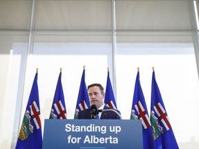 Alberta Premier Jason Kenney comments on the Teck mine decision in Edmonton on Monday, February 24, 2020.