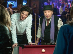 From left, Ben Schwartz and Billy Crystal are two generations of funnymen in Standing Up, Falling Down.