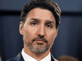 Prime Minister Justin Trudeau speaks to reporters in Ottawa on Feb. 21, 2020.