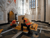 A First World War altar in Centre Block is carefully wrapped and hoarded as part of the massive renovation of Centre Block, the first of this scale in more than 100 years.