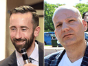 Rookie Ontario MP Derek Sloan, left, and Ontario political activist Jim Karahalios are the latest official candidates for the  the Conservative leadership.