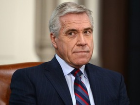 Premier of Newfoundland and Labrador the Dwight Ball meets with Prime Minister Justin Trudeau on Parliament Hill in Ottawa on Tuesday, Nov. 26, 2019.