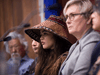 Environmental activist Ta’Kaiya Blaney, centre, and Mary Ellen Turpel-Lafond, Director of UBC’s Residential School History and Dialogue Centre, right, at a news conference in Vancouver on Feb. 20, 2020.