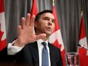 Minister of Finance Bill Morneau speaks during a press conference on economic support for Canadians impacted by COVID-19, at West Block on Parliament Hill in Ottawa, on Wednesday, March 18, 2020. 
