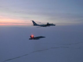Canadian and American jets intercept two Russian Tu-142 maritime reconnaissance aircraft entering the Alaskan Air Defense Identification Zone on Monday, March 9th.