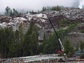 Heavy equipment can be seen working on the Kitimat Liquified Natural Gas project at Bish Cove, Douglas Channel, south of Kitimat, BC., on Wednesday, June 27, 2012.