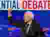 Democratic presidential hopeful Sen. Bernie Sanders debates rival Jode Biden in Washington, D.C., on March 15, 2020.