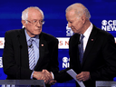 Democratic presidential hopeful Bernie Sanders, left, has an objectively astonishing left-wing agenda, while his opponent Joe Biden has a centrist platform.