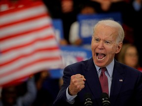Democratic U.S. presidential candidate and former vice-president Joe Biden speaks during a campaign stop in Detroit, Mich., on March 9, 2020.