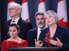 Deputy Prime Minister Chrystia Freeland, Public Safety Minister Bill Blair, Government House Leader Pablo Rodriguez and Health Minister Patty Hajdu hold a press conference to update on the coronavirus situation, in Ottawa on March 13, 2020.