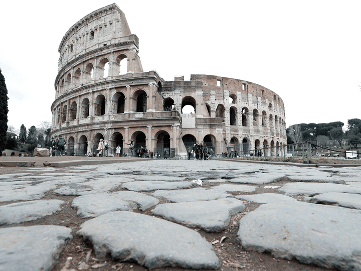  Very few people are seen in the area surrounding the Colosseum, which would usually be full of tourists, in Rome, Italy, March 2, 2020. Italy’s tourism industry has been affected by a coronavirus outbreak, with hotels reporting mass cancellations.