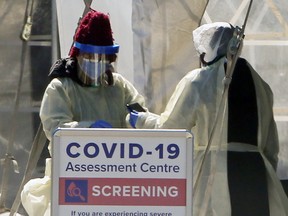 A COVID-19 Assessment Centre is set up outside of Scarborough Health Network - Birchmount Hospital on Saturday March 21, 2020.