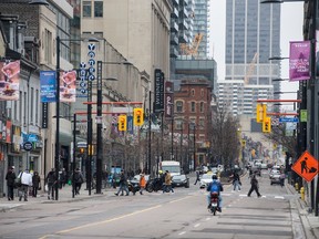 COVID 19—Yonge Street during Covid 19 virus concerns in Toronto, Thursday March 19, 2020.