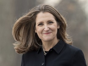 Chrystia Freeland makes her way to a ceremony naming her Deputy Prime Minister and Minister of Intergovernmental Affairs Chrystia Freeland in Ottawa, Wednesday November 20, 2019. The Minister of Everything has one more hot potato on her plate. Justin Trudeau has tapped Deputy Prime Minister Chrystia Freeland to chair a cabinet committee aimed at co-ordinating the federal government's response to the COVID-19 outbreak.
