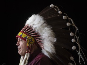 National Chief Perry Bellegarde is seen during a speech at the Assembly of First Nations Special Chiefs Assembly in Ottawa, Tuesday December 3, 2019. Leaders of Canada's national Indigenous organizations say they hope talks with Prime Minister Justin Trudeau and Canada's premiers will lead to greater movement on implementing the UN Declaration on the Rights of Indigenous Peoples and new child welfare policies as well as resources to deal with the COVID-19 pandemic.