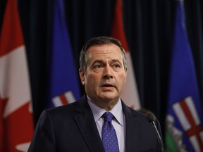 Alberta Premier Jason Kenney updates media on measures taken to help with COVID-19, in Edmonton on Friday, March 20, 2020. Hundreds of Alberta doctors have signed an open letter asking the Kenney government to delay its proposed restructuring of the health care system.