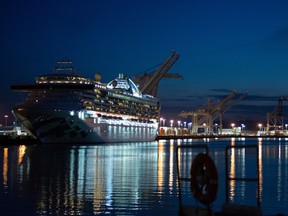 The Grand Princess cruise ship carrying passengers who have tested positive for coronavirus docked at the Port of Oakland in Oakland, California, U.S. March 9, 2020.