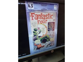A rare "Fantastic Four" comic is shown in this undated police handout photo. Calgary Police are searching for a suspect in connection with an assault and the theft of three rare comic books worth $50 thousand earlier this month.