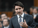Prime Minister Justin Trudeau speaks in the House of Commons on March 10, 2020.