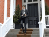 Prime Minister Justin Trudeau exits his Ottawa residence to hold his daily news conference on the COVID-19 situation.