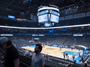 Fan leave after being told the Oklahoma City Thunder vs. Utah Jazz  game had been canceled just before tip off, March 11, 2020. The league is suspending its season due to the coronavirus outbreak.