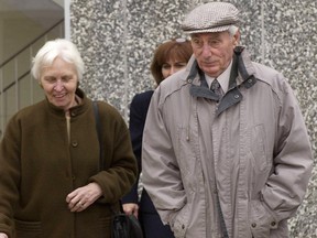 Helmut Oberlander, his wife Margret and daughter Irene Rooney leave a courthouse in Kitchener, Ont., in a file photo from Nov. 4, 2003.
