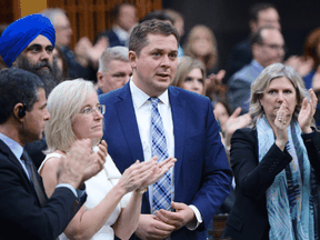 Conservative leader Andrew Scheer speaks during question period in the House of Commons on March 12, 2020.