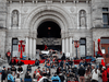 Wet’suwet’en supporters and pipeline opponents protest outside the B.C. Legislature in Victoria, B.C., on Feb. 27, 2020.