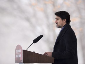 Prime Minister Justin Trudeau addresses Canadians on the COVID-19 situation from Rideau Cottage in Ottawa on Monday, March 23, 2020.