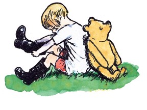 Ernest H. Shepard's original Pooh sketches were based on Christopher Robin's teddy bear, but eventually morphed into Shepard's son Graham's teddy bear.